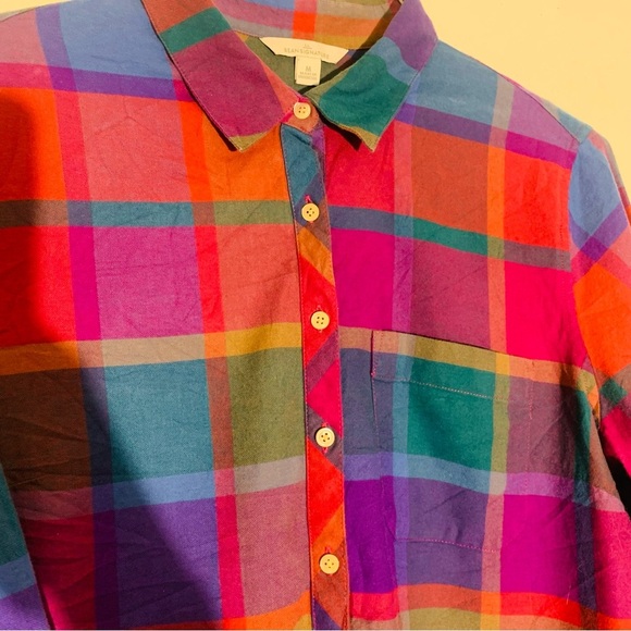Bean Signature Multicolor Plaid Women’s Shirt SZ M - Picture 5 of 7